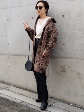 「haco!（ハコ）のアイテム（その他アウター）」を使った、shino◡̈*❤︎さん（レディース・154cm）の秋コーディネート