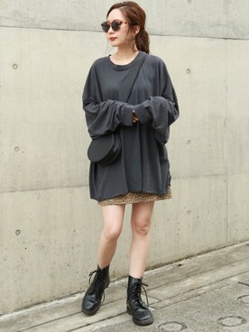 「LAULEN（ローレン）のhalf circle bag（ショルダーバッグ）」を使った、shino◡̈*❤︎さん（レディース・154cm）の秋コーディネート