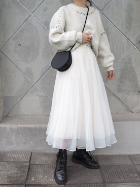 「LA BELLE ETUDE（ラベルエチュード）のアイテム（スカート）」を使った、shino◡̈*❤︎さん（レディース・154cm）の秋コーディネート