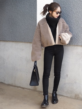 「MURUA（ムルーア）のアイテム（ニット/セーター）」を使った、shino◡̈*❤︎さん（レディース・154cm）の秋コーディネート