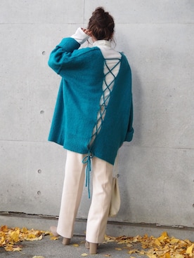 「ゆるニット」｜「アイテム（ブーティ）」を使った、shino◡̈*❤︎さん（レディース・154cm）の冬コーディネート
