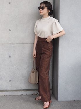 「LILY BROWN（リリーブラウン）のアイテム（パンツ）」を使った、shino◡̈*❤︎さん（レディース・154cm）の夏コーディネート