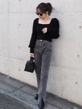 「H&M（エイチ・アンド・エム）のアイテム（ニット/セーター）」を使った、shino◡̈*❤︎さん（レディース・154cm）の秋コーディネート