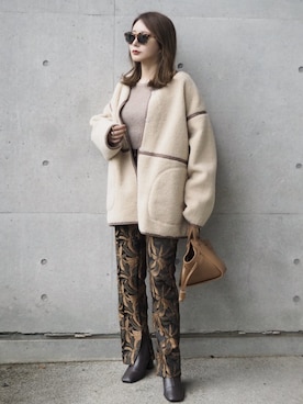 「STUDIOUS（ステュディオス）のアイテム（ブーツ）」を使った、shino◡̈*❤︎さん（レディース・154cm）の秋コーディネート