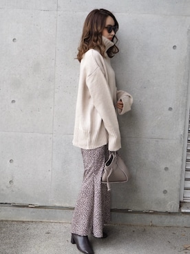 「STUDIOUS（ステュディオス）のアイテム（ブーツ）」を使った、shino◡̈*❤︎さん（レディース・154cm）の秋コーディネート