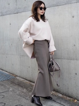 「STUDIOUS（ステュディオス）のアイテム（ブーツ）」を使った、shino◡̈*❤︎さん（レディース・154cm）の秋コーディネート