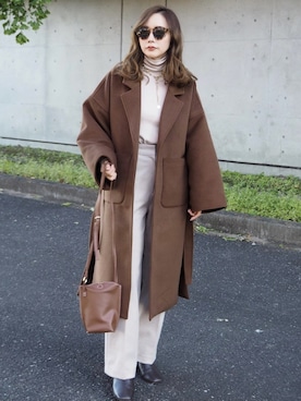 「STUDIOUS（ステュディオス）のアイテム（ブーツ）」を使った、shino◡̈*❤︎さん（レディース・154cm）の秋コーディネート