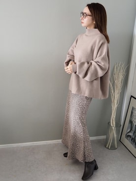 「STUDIOUS（ステュディオス）のアイテム（ブーツ）」を使った、shino◡̈*❤︎さん（レディース・154cm）の冬コーディネート
