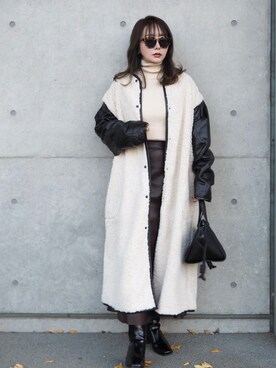 「Solace（ソレイス）のアイテム（ジャケット/アウター）」を使った、shino◡̈*❤︎さん（レディース・154cm）の冬コーディネート