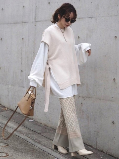 サイドリボンニットベスト【ZOZOTOWN限定アイテム】（ベスト）｜apres