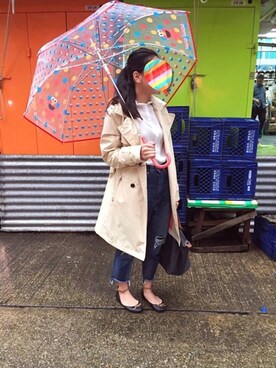 「AIGLE（エーグル）のアイテム（トレンチコート）」を使った、Rosey.🌹 Mさん（レディース・152cm）の春コーディネート
