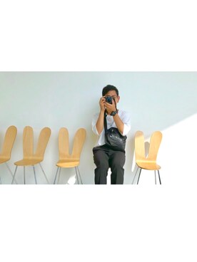 「HARE（ハレ）のサイドスリットフレアパンツ(HARE)（その他パンツ、ブラック系）」を使った、Kazuakiさん（メンズ・170cm）の秋コーディネート