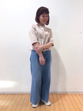 「SM2（エスエムツー）のアイテム」を使った、14+ あべのHOOP店 スタッフさん（レディース・162cm）の秋コーディネート