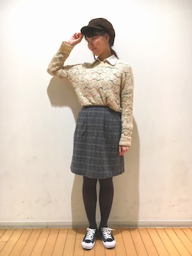 「Te chichi（テチチ）のアイテム」を使った、14+ あべのHOOP店 スタッフさん（レディース・173cm）の秋コーディネート