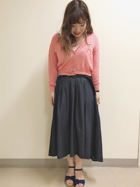 デニムスカートを使った サーモンピンク の人気ファッションコーディネート ユーザー ショップスタッフ Wear