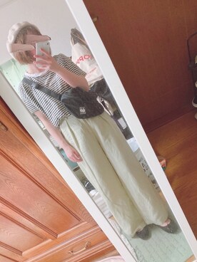 「ピスタチオ」｜「アイテム（ハンチング/ベレー帽）」を使った、ユズルさん（レディース・150cm）の夏コーディネート