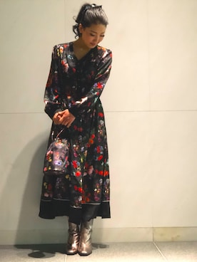 「nowartt（ノワート）のアイテム（シャツワンピース）」を使った、miho1023さん（レディース・155cm）の春コーディネート