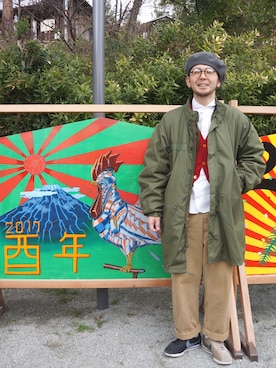 「JOHN SMEDLEY（ジョンスメドレー）のアイテム（カーディガン/ボレロ）」を使った、KONAKAさん（メンズ・172cm）の冬コーディネート