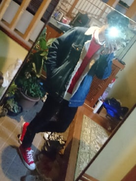 「Right-on（ライトオン）のアイテム（デニムジャケット）」を使った、ともき / 畳屋さんさん（メンズ・173cm）の冬コーディネート