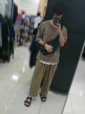 「Lee（リー）のアイテム（サンダル）」を使った、ともき / 畳屋さんさん（メンズ・173cm）の秋コーディネート