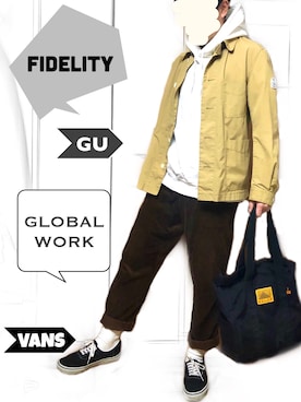 「URBAN RESEARCH（アーバンリサーチ）のアイテム（カバーオール）」を使った、べー。さん（メンズ・171cm）の冬コーディネート
