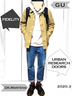 「URBAN RESEARCH（アーバンリサーチ）のアイテム（カバーオール）」を使った、べー。さん（メンズ・171cm）の春コーディネート