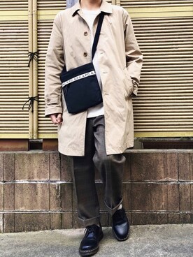 「TAKEO KIKUCHI（タケオキクチ）のアイテム（スラックス）」を使った、べー。さん（メンズ・171cm）の春コーディネート