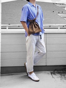 「A.P.C.（アーペーセー）のアイテム（財布/小物）」を使った、べー。さん（メンズ・171cm）の夏コーディネート