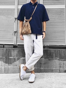「A.P.C.（アーペーセー）のアイテム（キーホルダー）」を使った、べー。さん（メンズ・171cm）の夏コーディネート