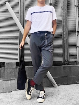 「A.P.C.（アーペーセー）のアイテム（キーホルダー）」を使った、べー。さん（メンズ・171cm）の夏コーディネート