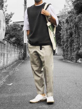 「A.P.C.（アーペーセー）のアイテム（キーホルダー）」を使った、べー。さん（メンズ・171cm）の秋コーディネート