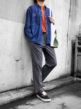 「A.P.C.（アーペーセー）のアイテム（キーホルダー）」を使った、べー。さん（メンズ・171cm）の秋コーディネート