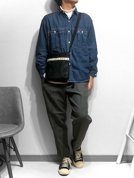 「BLUE WAY（ブルーウェイ）のアイテム（トップス）」を使った、べー。さん（メンズ・171cm）の秋コーディネート