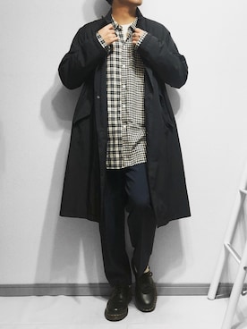 「ネルシャツ」｜「アイテム（その他アウター）」を使った、べー。さん（メンズ・171cm）の春コーディネート