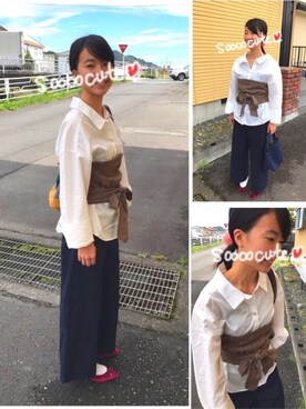 「アイテム（その他トップス、ブラウン系）」を使った、Rinさん（レディース・152cm）の秋コーディネート