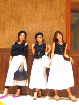 ワンピース ドレスを使った 3人お揃い のレディース人気ファッションコーディネート Wear