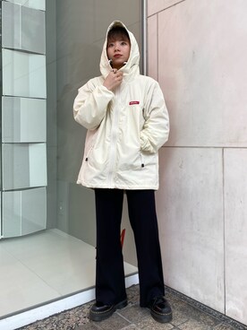「MILKFED.」｜「アイテム（ナイロンジャケット）」を使った、ちさん（レディース・152cm）の冬コーディネート