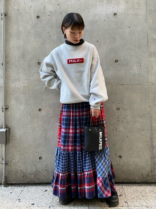 MILKFED.（ミルクフェド）の「PLAID PATCHWORK SKIRT（スカート
