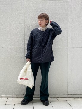 MILKFED.（ミルクフェド）の「ALL OVER LOGO QUILTED JACKET（ナイロン