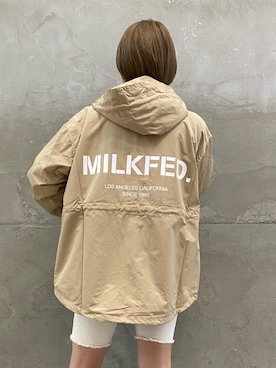 「MILKFED.」｜「アイテム（ナイロンジャケット）」を使った、ちさん（レディース・152cm）の冬コーディネート