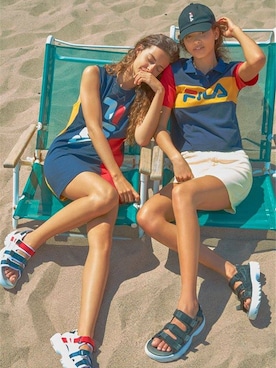 「FILA（フィラ）の[フィラ]FILA disruptor2 sandalサンダル/スニーカー/パンプス男女兼用[並行輸入品]（スニーカー、その他）」を使った、ゆきなさん（レディース・155cm）の夏コーディネート