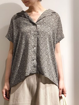 「とろみシャツ」｜「アイテム（その他）」を使った、Fukusunさん（レディース・165cm）の春コーディネート
