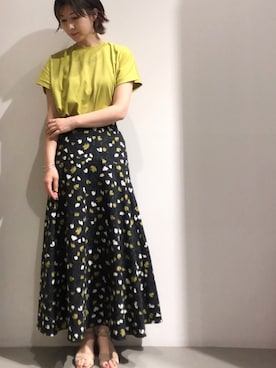 「花柄スカート」｜Fukusunさん（レディース・165cm・40代）の夏コーディネート