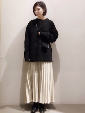 「アランニット」｜Fukusunさん（レディース・165cm）の秋コーディネート