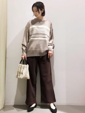 「幾何学柄」｜Fukusunさん（レディース・165cm）の秋コーディネート