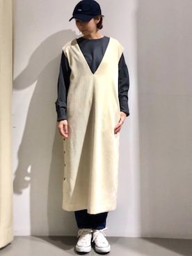 「アイテム（ワンピース/ドレス）」を使った、Fukusunさん（レディース・165cm・40代）の冬コーディネート