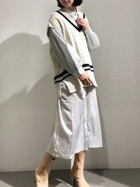 「アイテム（ワンピース/ドレス）」を使った、Fukusunさん（レディース・165cm・40代）の冬コーディネート