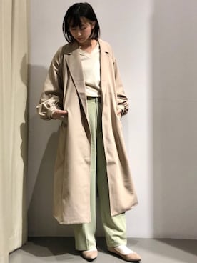 「アイテム（トレンチコート）」を使った、Fukusunさん（レディース・165cm・30代）の冬コーディネート