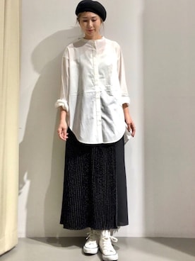 「コンバース ハイカット」｜「アイテム（ニットキャップ/ビーニー）」を使った、Fukusunさん（レディース・165cm）の春コーディネート