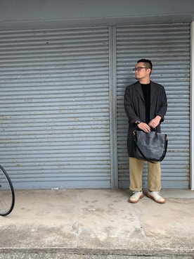 「Johnbull Private labo（ジョンブルプライベートラボ）のアイテム（チェスターコート）」を使った、to48さん（メンズ・173cm）の秋コーディネート